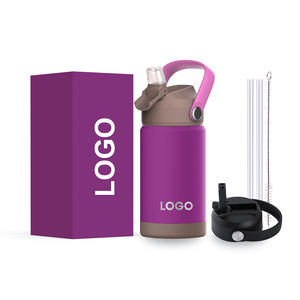 Bouteille d'eau isotherme personnalisée Hong Ling en acier inoxydable pour enfants, 350 ml, avec paille anti-fuite, sans BPA, garde au chaud et au froid, idéale pour l'école - Product Image 5