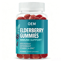 Gummies à la baie d'églantier pour le soutien immunitaire avec vitamine C et zinc, formule antioxydante puissante, 60 gummies, complément OEM, durée de conservation de 24 mois