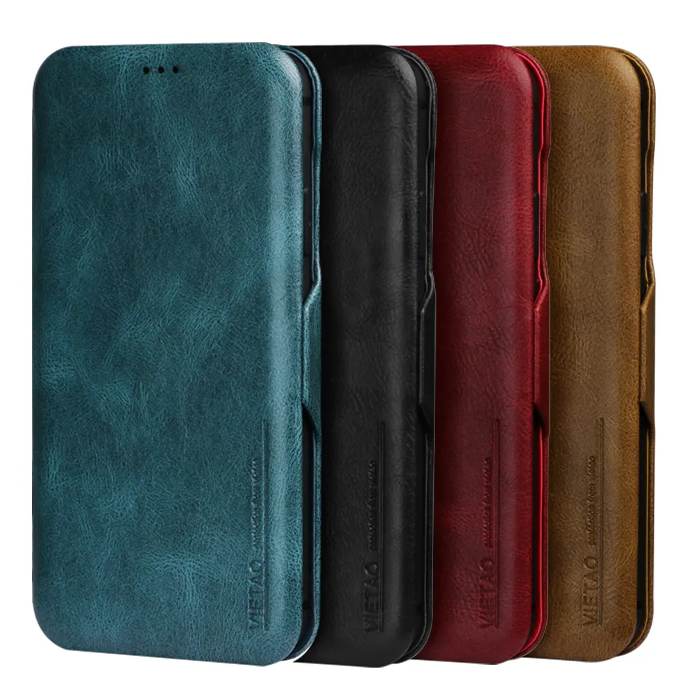VIETAO Business Card Slot Leather Wallet Flip Cover Luxury Mobile Phone Case for Samsung galaxy S21 ultra S20 Plus Note 20 case