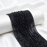 Perles de spinelle noire naturelle facettées de 2 mm, 3 mm, 4 mm, pierres précieuses en vrac pour la fabrication de bijoux
