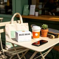 Boîte à grains de café rigide de qualité alimentaire, couleur ivoire, avec bande de déchirement à une seule traction, écologique, biodégradable, personnalisable, en carton blanc