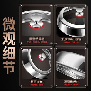 ฝาปิดหม้อสแตนเลส 304 แบบหนาพิเศษ ป้องกันการระเบิด สำหรับหม้อนึ่งในครัว - Product Image 1