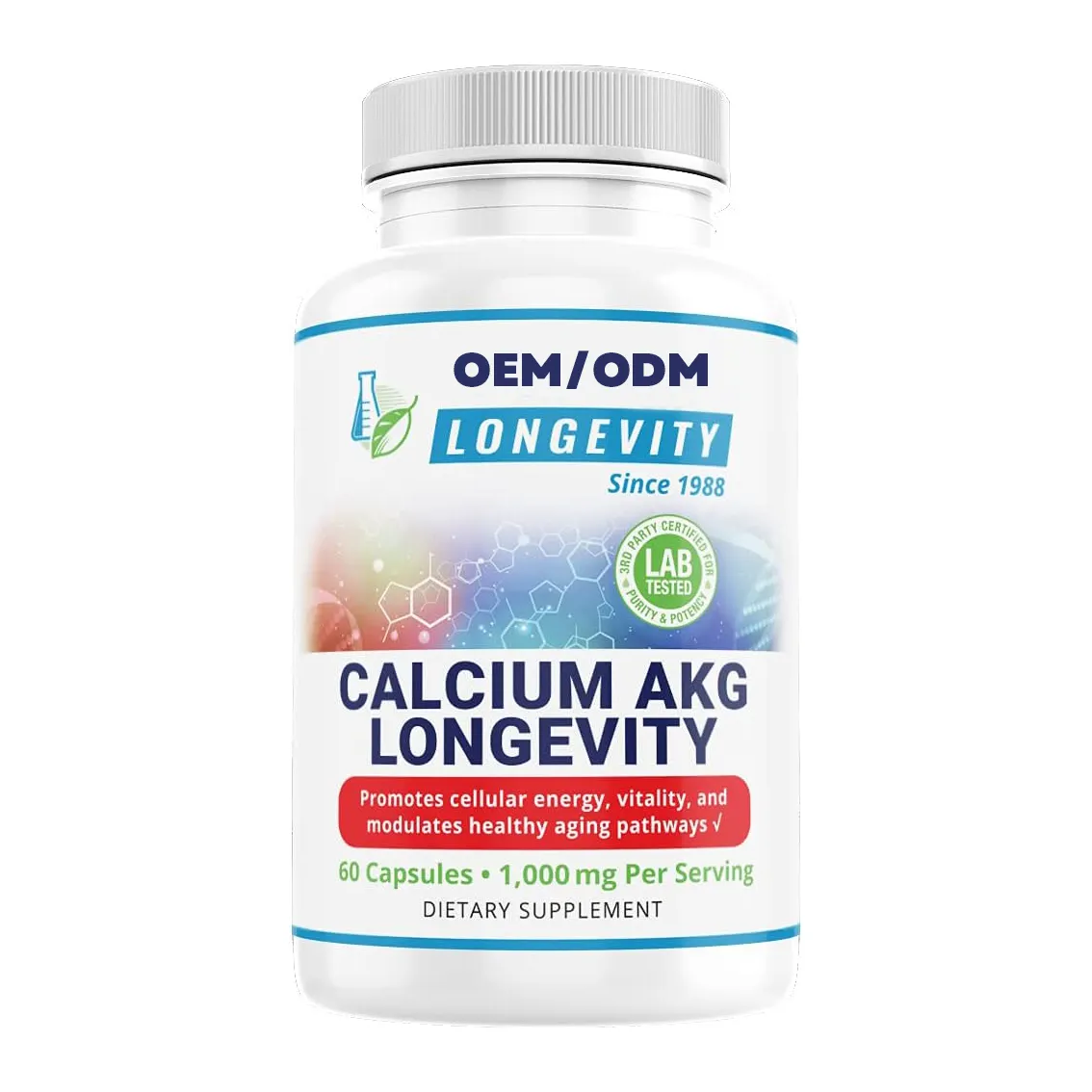 Calcium Akg Levensduur Capsules Kruiden Alfa Ketoglutaraat Supplementen Voor Cellulaire Energiemetabolisme Gezonde Verouderingsprocessen