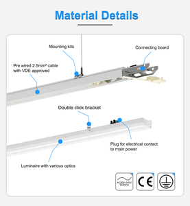 Trần bề mặt cài đặt cửa hàng văn phòng trong nhà tuyến tính hồ sơ chiếu sáng 2ft 4ft nhôm Mặt dây chuyền tuyến tính ánh sáng - Product Image 5