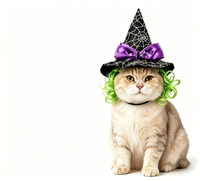 Ensemble de costumes de Noël et d'Halloween personnalisés pour chats et chiens, tenue de cosplay pour animaux de compagnie, chapeau de sorcière, cape, nœud papillon, fournisseur en gros OEM