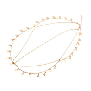 Tocado nupcial estilo bohemio, diadema de cadena de múltiples capas con cuentas colgantes para mujer, accesorios elegantes para boda - Product Image 5