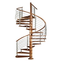 Escalier en colimaçon préfabriqué en bois, couleur personnalisée, maison à deux étages