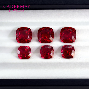 Cadermay Synthetic Ruby Loose Stone Square Red Gemstone For Jewelry Making - Product Image 3