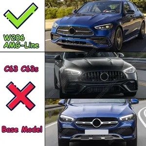 สำหรับ Mercedes Benz C-Class W206 S206 ปี 2022 2023 2024 ชุดแต่งกันชนหน้า สปอยเลอร์ บอร์ดป้องกัน ชุดแต่งภายนอก - Product Image 3