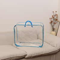 Sac à fermeture éclair en PVC durable avec fil d'acier pour l'emballage de couettes, impression personnalisée par estampage à chaud, couleur transparente personnalisée, vente au détail et en gros
