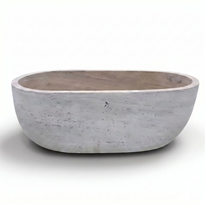 Bañeras Ovaladas Modernas de Lujo Hechas a Medida, Exclusivas de Travertino, Independientes, para Baño, Villa, Hotel, Hogar - Product Image 2