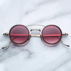 Sifierカスタムメンズレディースレトロラウンドメタルピンクレンズサングラス卸売ファッション高品質ラブ & ローズサングラス - Product Image 1