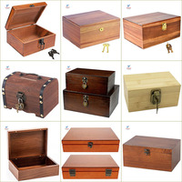Personnalisé De Luxe Cadeau Trésor Poitrine Souvenir Bijoux Organisateur Cas Boîte En Bois avec Couvercle Touche De Verrouillage