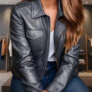 Custom Brand Logo Print Leather Canvas Front Mandarin Collar Long Lasting Quality Airproof Windproof Waterproof Winter <b>Jacket</b> - Product Image 1