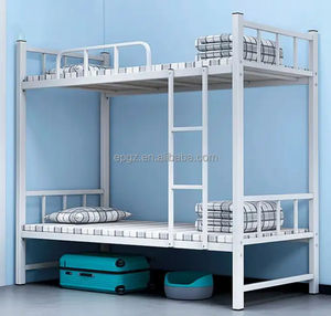 Tempat tidur susun logam asrama sekolah putih Modern dengan laci penyimpanan tempat tidur asrama pekerja pabrik - Product Image 4