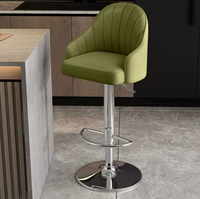 Tabouret de bar moderne STG à pieds métalliques, réglable et pivotant, pour salle à manger/salon, mobilier commercial