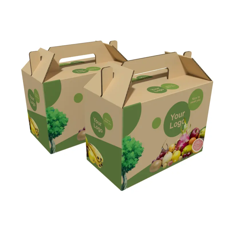 Portable Fresh Fruit Custom Packaging Box Large Capacity Mango Cherry Paper Box Agricultural Vegetable Wholesale Shipping Box