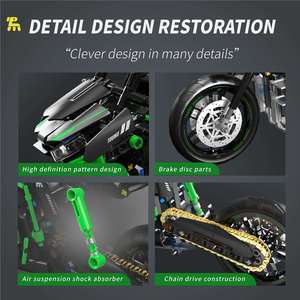 Blocs de construction pour enfants et adultes, modèle de <span class=keywords><strong>moto</strong></span> cool, design classique, collection, ornement décoratif, briques <span class=keywords><strong>à</strong></span> assembler, jouet DIY - Product Image 2