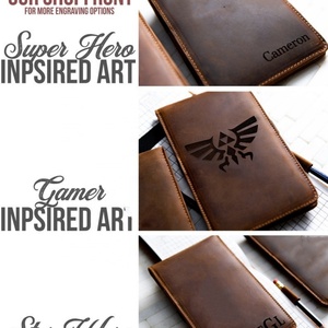 Boshiho Personalized <b>Golf</b> Scorecard Holder Cover case Customized Cowhide Leather <b>Golf</b> Scorecard Yardage Book Holder case Cover - Product Image 4