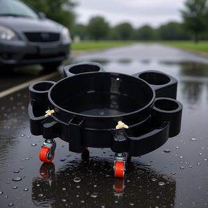 Chariot à roulettes pour seaux de detailing auto 5 gallons, avec 4 roulettes pivotantes pour une maniabilité fluide, amovible pour le lavage de voiture - Product Image 2