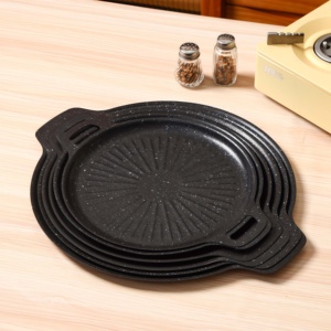 Poêle/Plaque de Cuisson Ronde Antiadhésive Coréenne en Fonte Personnalisée en Gros, pour Barbecue, Friture, Cuisson et <span class=keywords><strong>Camping</strong></span> en Extérieur - Product Image 1