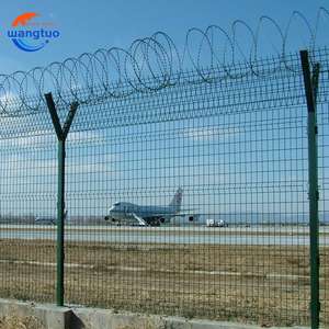 Panel pagar logam jala kawat bandara 3D pabrik lapis bubuk pandangan jelas antimendaki keamanan dilas 358 pagar Bandara - Product Image 2