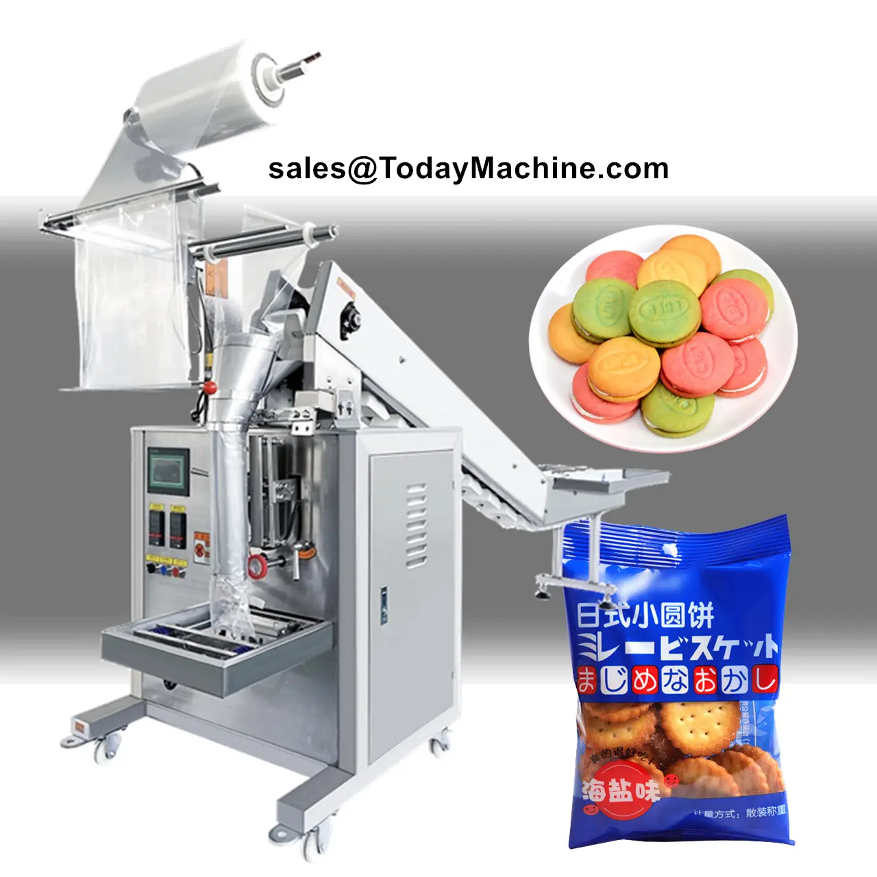 Chain Bucket Type Vertical Nitrogen Air Filling Plastic Bags Potato Chips Packing Machine