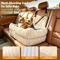 Lit de voyage pour animaux de compagnie de luxe moderne en coton rembourré pour siège arrière avec housse lavable et utilisation en extérieur