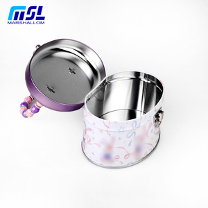 Boîtes à déjeuner en étain de forme ovale avec poignée de cordes de perles beaux bijoux <span class=keywords><strong>coffre</strong></span> à l'épreuve des enfants étui à la mode cadeau pour <span class=keywords><strong>fille</strong></span> pour <span class=keywords><strong>jouet</strong></span> de bonbons - Product Image 3