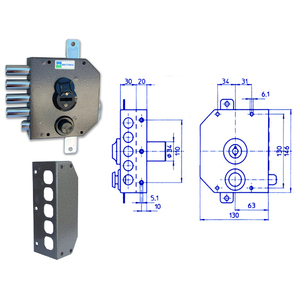 Mottura 20.530 Double Map Triple Lock Sans Tiges Gauche - Product Image 1