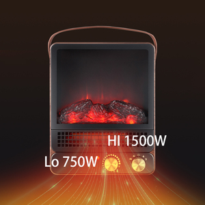Cheminée électrique ETLus à flamme réaliste 750W 1500W avec éléments chauffants filaires et écran en verre pour chauffage domestique - Product Image 1