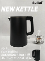 Bouilloire électrique en acier inoxydable 304 0.8L Bouilloire à base rotative à 360 ° Bouilloire électrique à ébullition rapide adaptée à un usage domestique