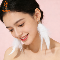 Factory Direct 21 Colors Feather Drop Earrings - Party, Bohemian Vintage Music Festival Bridal Wear Accessories