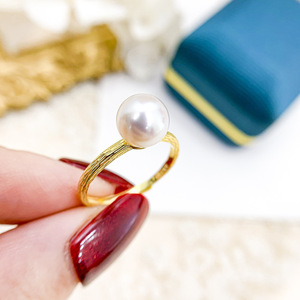 Ensemble de bagues en argent S925 avec perles rondes de 6-7 mm, édition DIY Love, bijoux avec support vide 1907, accessoire - Product Image 1