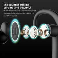 Headset Bisnis N19 Baru 2024, Earphone Nirkabel Unilateral In-Ear dengan Pengait Telinga, Tahan Air, Panggilan HD, Olahraga, Bt 5.4, Tws Earbud