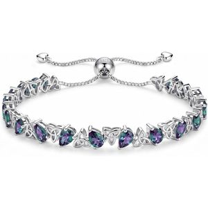Tennis <b>Bracelet</b> 925 Sterling Silver Pear Cut Zircon Celtic Knot Adjustable For Women Gift - Product Image 1