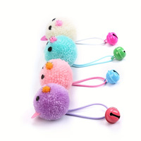 Jouet pour chat Playpal, forme de souris mignonne, couleur macaron assortie avec son clochette, jeu interactif, fournitures pour animaux de compagnie, produits pour animaux de compagnie, jouet en peluche