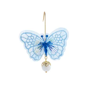 Color gradient B style embroidery butterfly beaded earrings simple mesh handmade jewelry wholesale