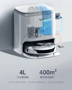 Vadrouille double entièrement automatique avec lavage automatique, auto-remplissage, auto-séchage, auto-vidange, levage automatique, aspirateur robot laser