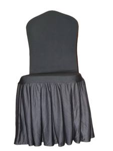 Housse de chaise plissée à trois coins en spandex blanc/couleur personnalisée, taille personnalisée, extensible, durable, pour hôtel, mariage - Product Image 3