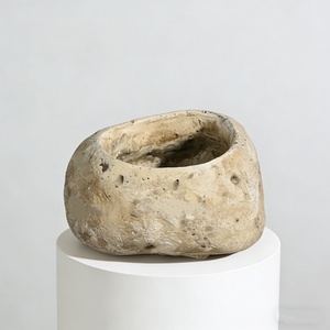 Nuovo design moderno vaso di cemento a forma di pietra, grandi <span class=keywords><strong>vasi</strong></span> per <span class=keywords><strong>piante</strong></span> da fiori per la decorazione del giardino di casa per balcone - Product Image 2