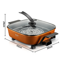 Casserole électrique 6L antiadhésive portable multifonction pour ramen, steak, riz, flocons d'avoine, soupe
