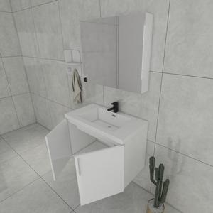 Meuble-lavabo minimaliste en MDF, équilibre parfait entre style, rangement et prix abordable pour les propriétaires - Product Image 5