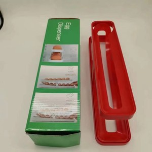 Refrigerador Almacenamiento Hogar <span class=keywords><strong>Cocina</strong></span> Plástico Bandeja de huevos Soporte Huevo Roll Down Dispensador de huevos - Product Image 6