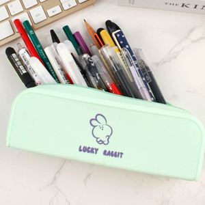 <b>Large</b> Capacity Silicone Zippered Pencil Case Water Leak Resistant Pen <b>Box</b> Novelty Kids' <b>Gift</b> - Product Image 5