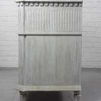 Commode à 4 tiroirs en bois sculpté, style rustique antique, pour chambre à coucher