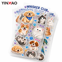 Autocollant adhésif transparent personnalisé, mignon et kawaii, en forme d'animal, pour scrapbooking, journalisation, autocollant mat résistant aux rayures et imperméable