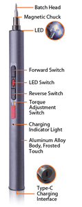 Ensemble de tournevis sans fil rechargeable de qualité supérieure avec embout magnétique pour l'entretien électronique - Product Image 4