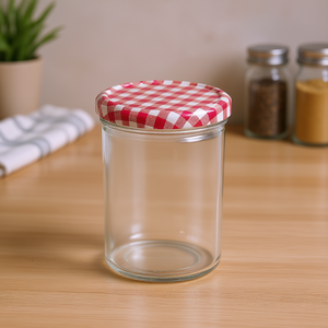 Frasco de Vidrio con Tapa de Rosca de 440 ml, Botella de Almacenamiento con Tapa a Cuadros - Product Image 3