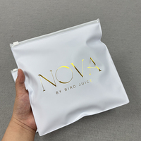 Embalaje cosmético de joyería de PVC de alta calidad, bolsa con cierre de cremallera de plástico, bolsa de maquillaje con cremallera mate de lujo, bolsa con logotipo estampado